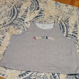 TEAM LOVE Ellen DeGeneres Light Gray Top 2X
